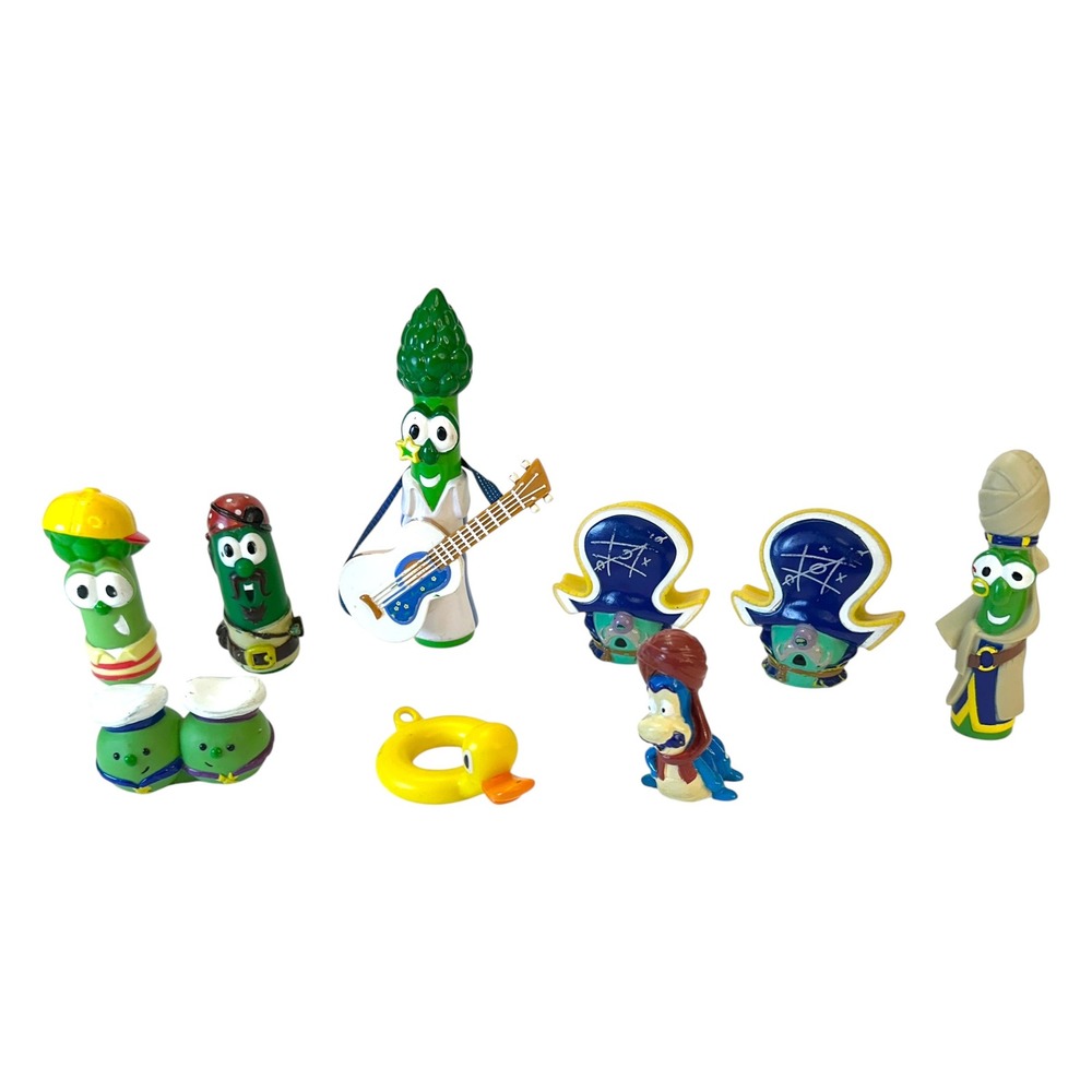 VTG Veggie Tales Jonah Movie Figure Lot 2002 Toys Bob Guitar Twippo Khalil